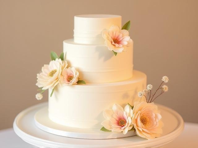 Gâteau d'anniversaire élégant avec glaçage et décorations fines